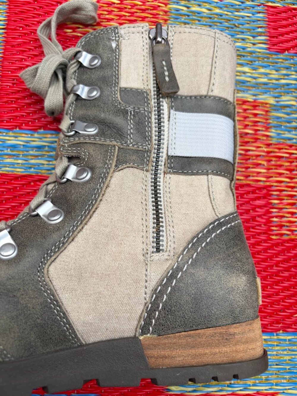 Sorel Major Carly Boots Fossil Verdant Combat Military Lace-Up | Women's Size 7 - Picture 10 of 14